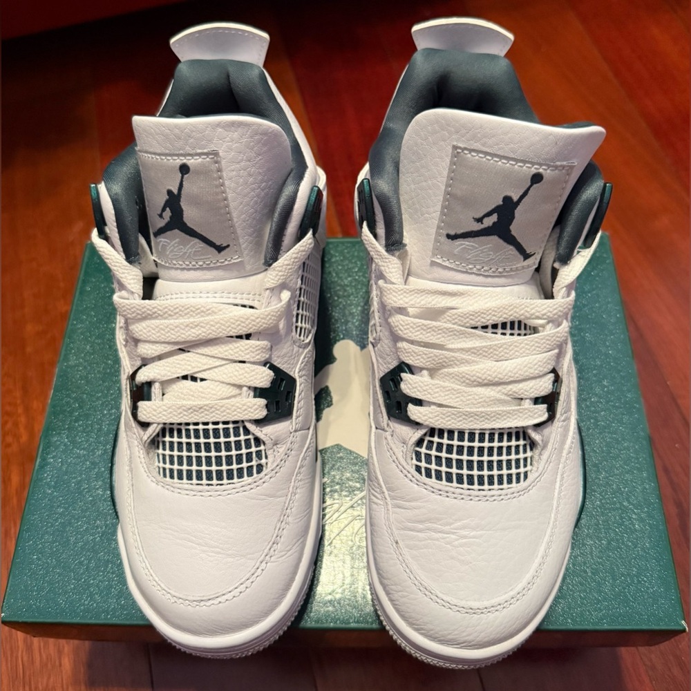 Air Jordan White and Green Sneakers